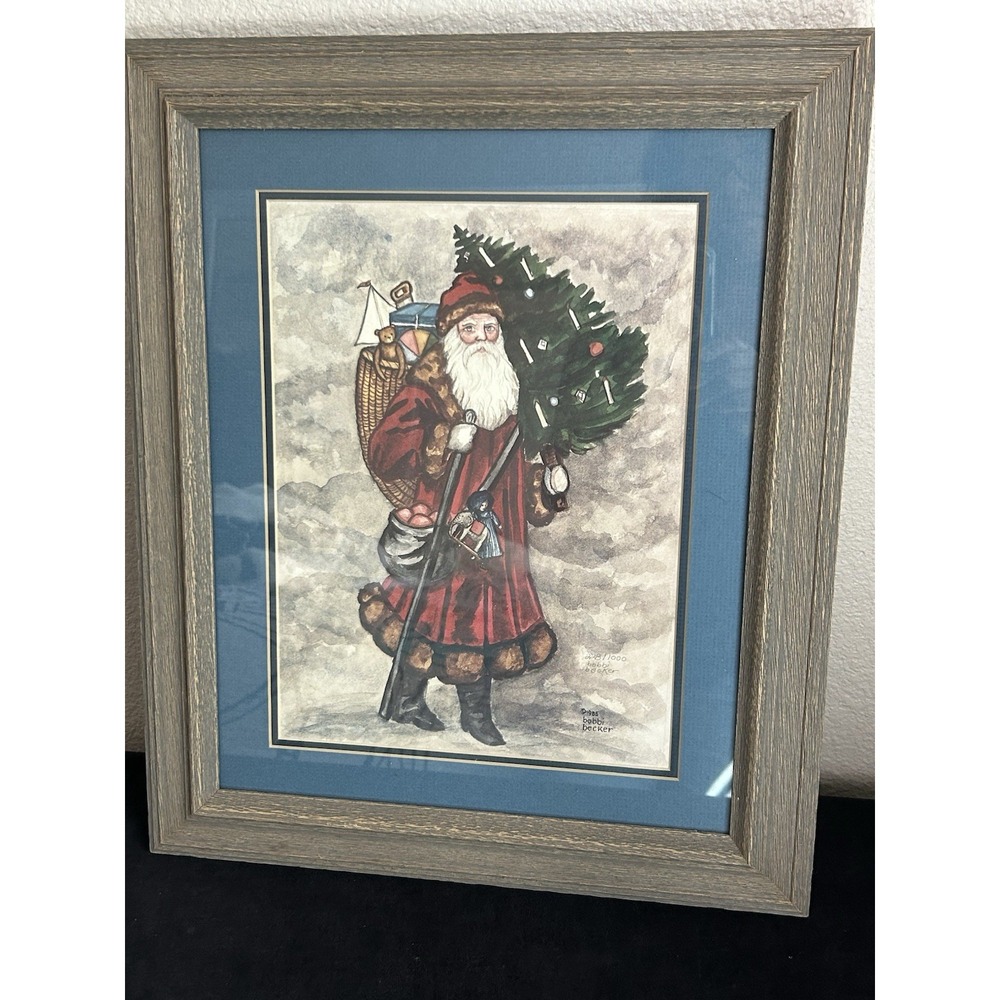 Old World Santa Claus Bobbi Becker Limited Edition Framed Print Signed‎ 228/1000